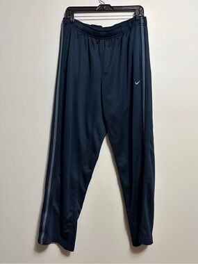 Nike Navy Athletic Track Pants with Side Stripe XL